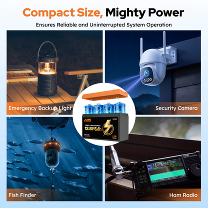 ABKpower 12V 6Ah LiFePO4 Battery, 76.8Wh Deep Cycle Rechargeable Battery